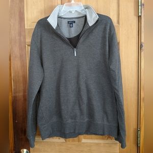 VanHuesen 3/4 zip brown with tan color sweater